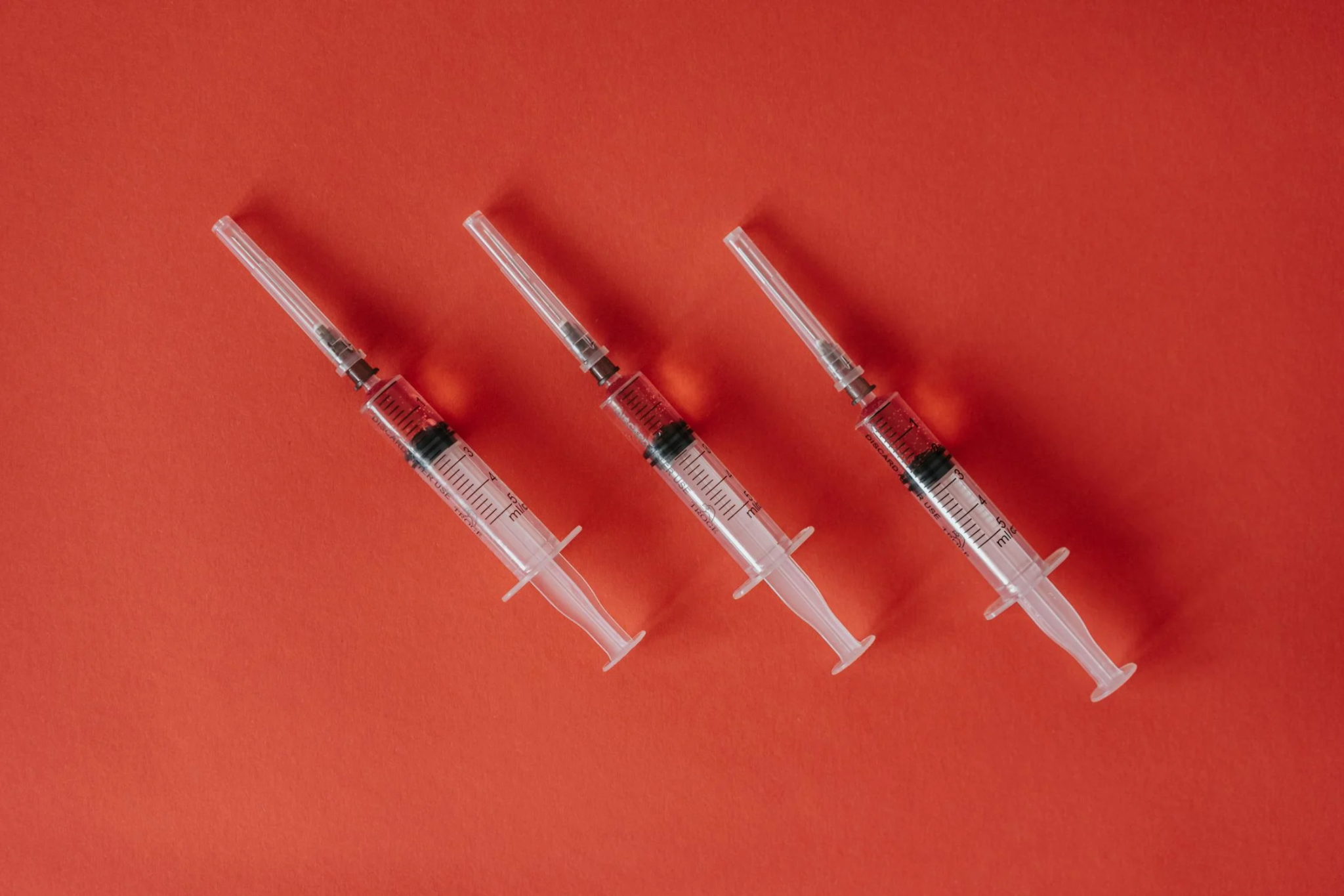 B12 injections on a red surface