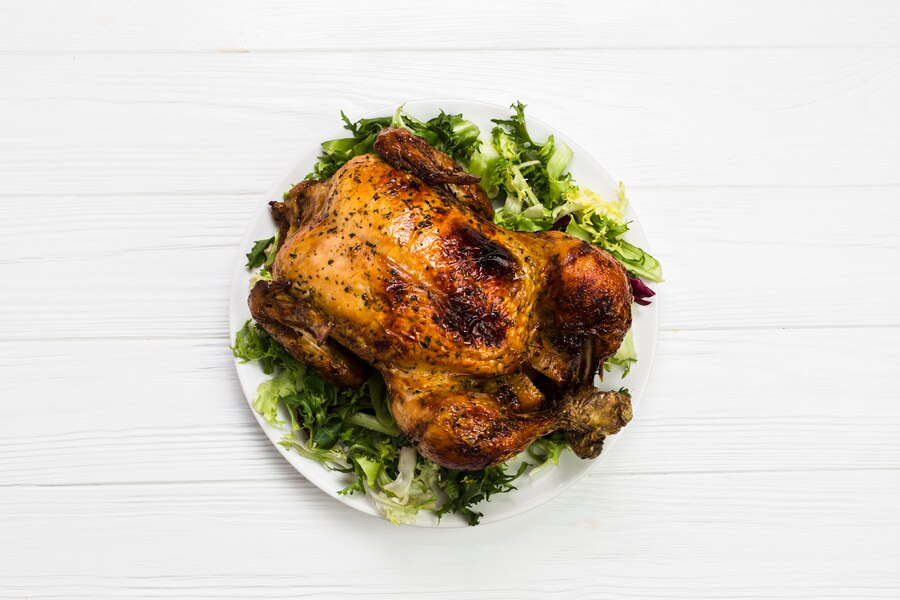 A full roast chicken showcasing the guided nutrition as part of InShapeMD’s rapid weight loss program