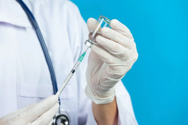 Close-up of a medical professional preparing an HCG injection for weight loss.