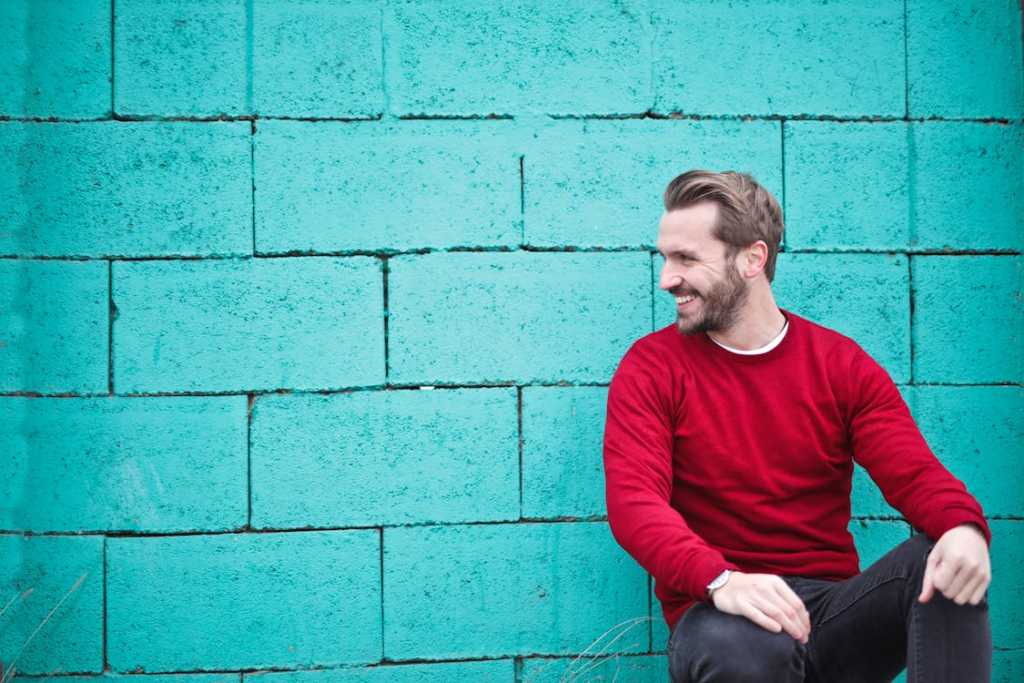 A man looking relaxed and energized.