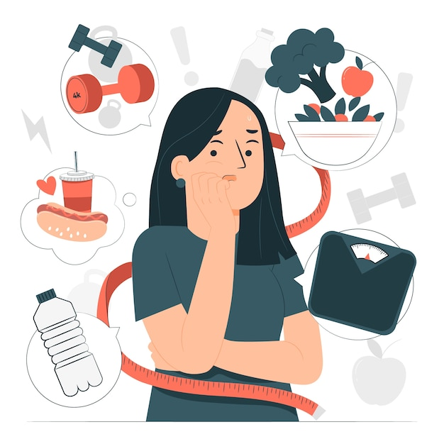 Woman confused about food and fitness choices for weight loss