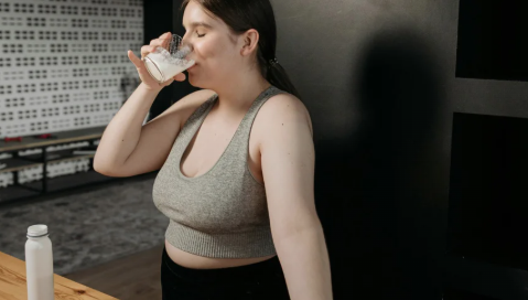 Person drinking something