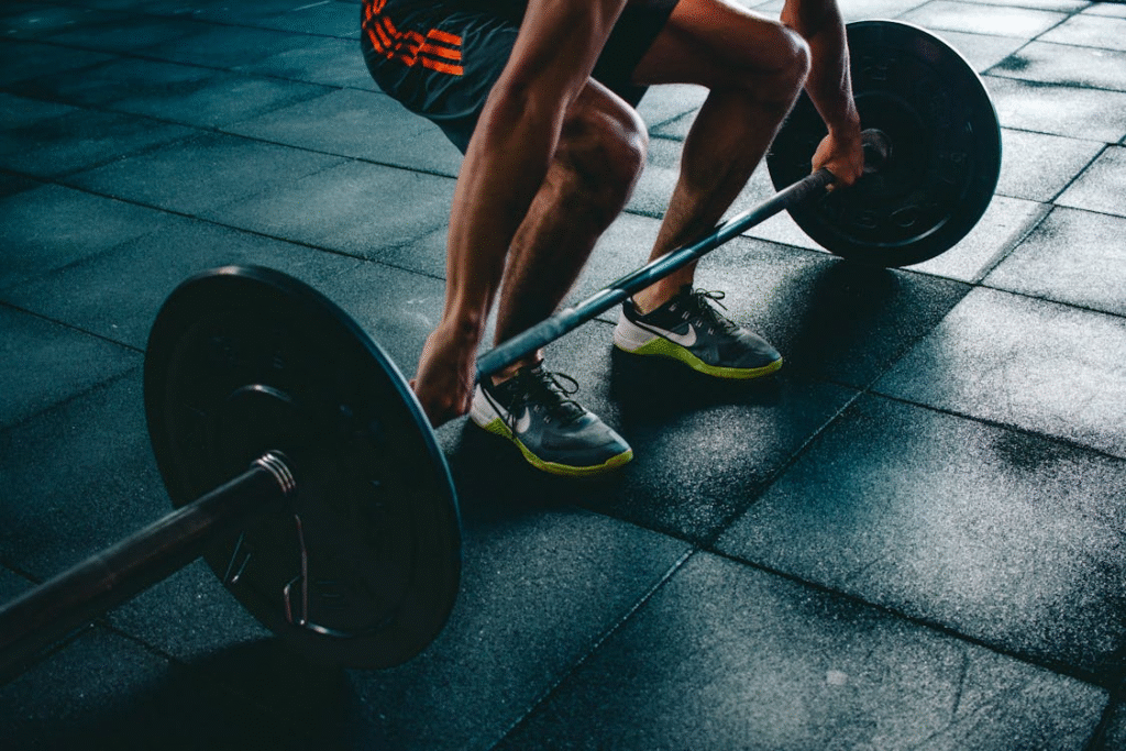 An image of a person lifting weights   