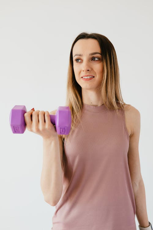 a woman exercising. 