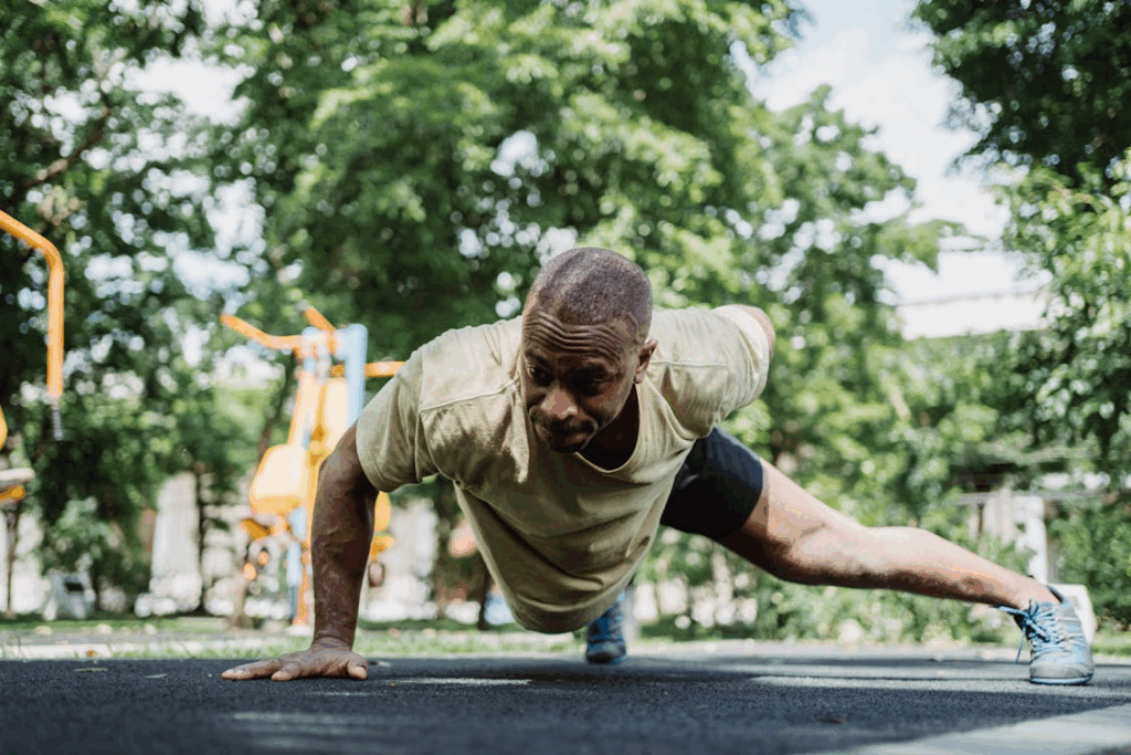 An image of a man exercising