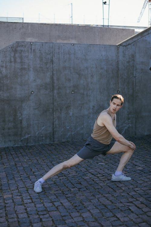 An image of a man stretching