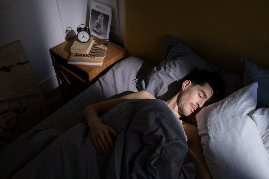 An image of a man sleeping