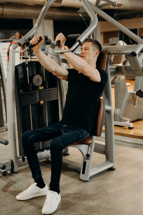 An image of a man working out