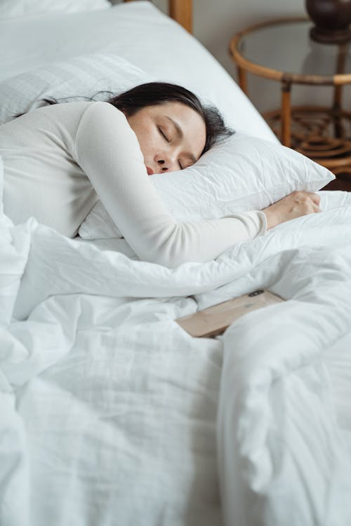 An image of a woman sleeping