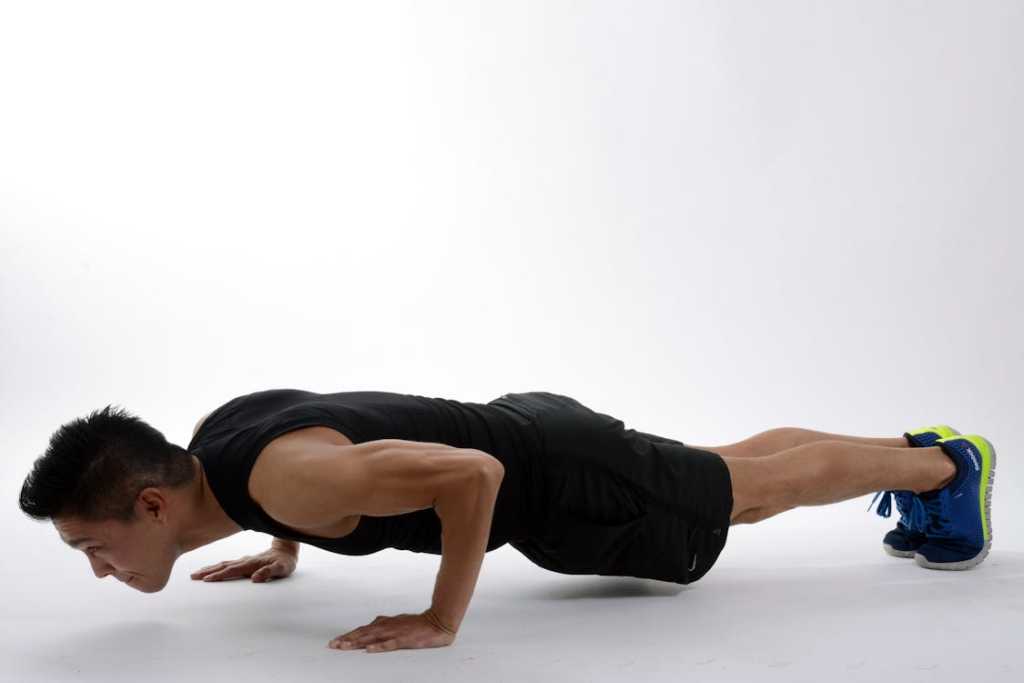 An image of a man doing a pushup