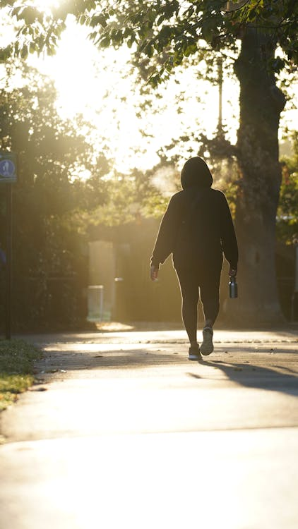 An image of a person walking outdoors